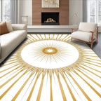 Golden Sunburst Radiant Pattern Rug