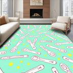 Hand Drawn Spoon Mosaic Mint Yellow Rug