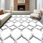 Gray Swirling Lattice Pattern Design Rug