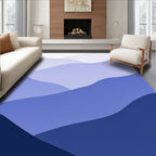 Layered Abstract Blue Landscape Design Rug