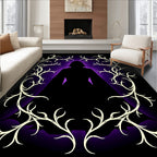 Mysterious Hooded Figure Violet Vine Rug