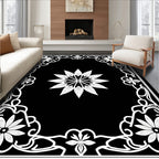 Ornate Floral Patterned Contrast Rug