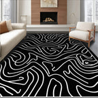 Abstract Line Art Flowing Pattern Rug