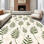 Fern Leaf Botanical Pattern Rug
