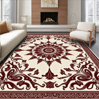Dazzling Floral Medallion Border Design Rug