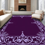 Ornate Floral Border Design Rug