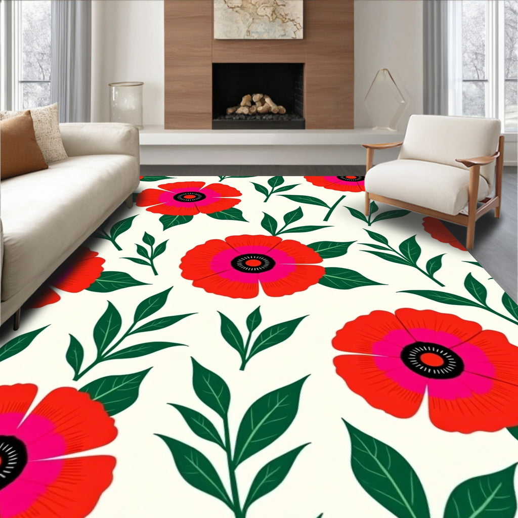 Retro Floral Pattern Design Rug