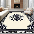 Exquisite Floral Medallion Border Pattern Rug