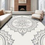 Elegant Floral Mandala Medallion Pattern Rug