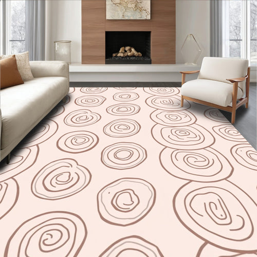 Abstract Swirl Concentric Circles Pattern Rug