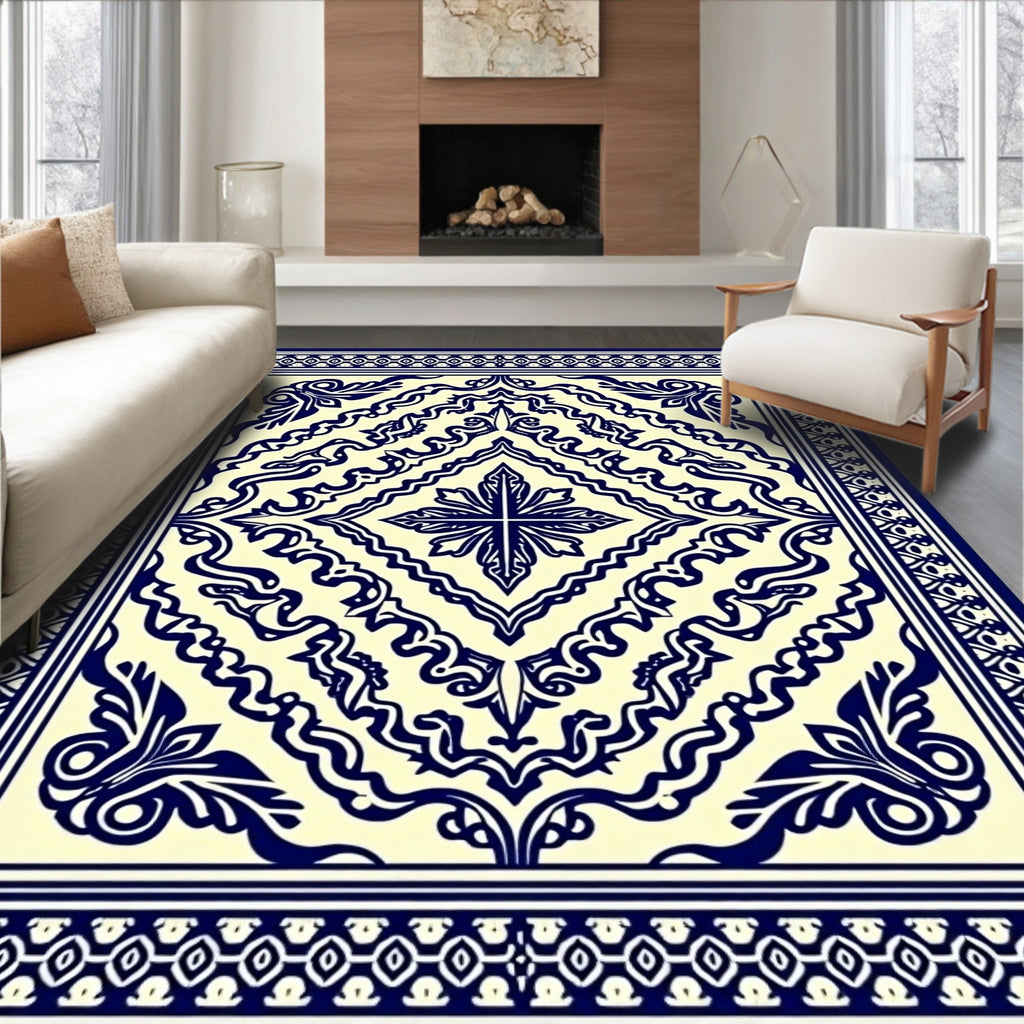 Classic Floral Scrollwork Medallion Design Rug