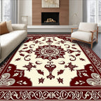 Central Medallion Bordered Floral Design Rug