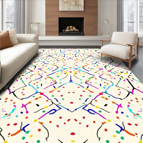 Abstract Colorful Confetti Pattern Rug