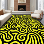 Bold Yellow Intertwined Lines Rug