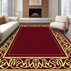 Ornate Golden Vine Frame Rug