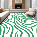 Organic Green Swirl Abstract Pattern Rug
