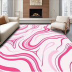 Pink Swirl Abstract Pattern Rug