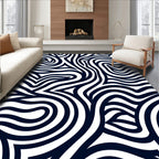 Abstract Swirling Lines Pattern Rug