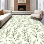 Botanical Branch Leaf Pattern Rug