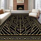 Geometric Emblem Gold Art Rug
