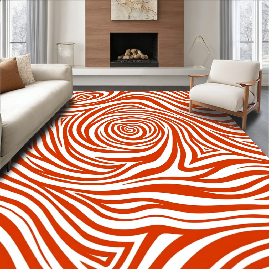 Abstract Swirl Stripe Design Rug