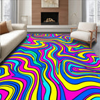 Vibrant Swirling Multi-Color Abstract Rug