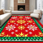 Festive Red Yellow Starburst Medallion Rug