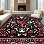 Ombre Skull Gothic Rose Medallion Rug