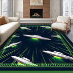 SciFi Flying Saucer Beam Pattern Rug