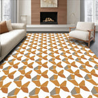 Modern Geometric Autumn Tones Pattern Rug