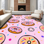Pink Donut Sprinkle Pattern Rug