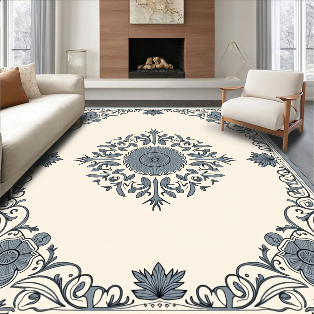 Classic Floral Scrollwork Medallion Rug