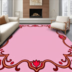 Red Floral Vines Decorative Frame Rug