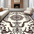 Classic Floral Swirl Border Design Rug