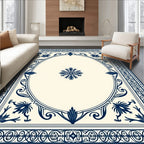 Ornate Floral Border Classic Design Rug