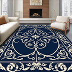 Classic Floral Vine Border Design Rug