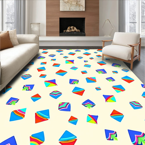 Abstract Colorful Diamond Pattern Rug