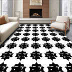 Black And White Star Pattern Design Rug