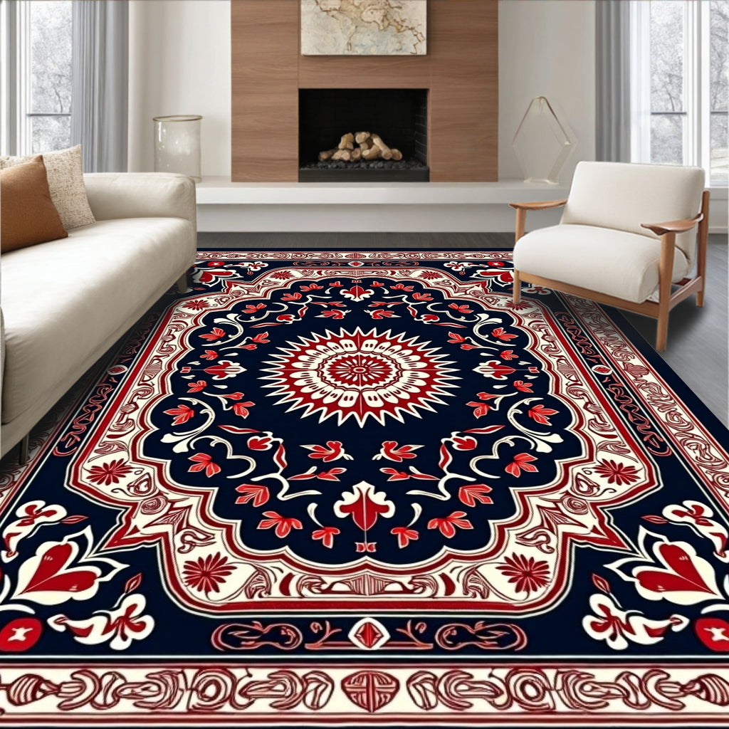 Intricate Floral Medallion Pattern Rug