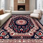 Intricate Floral Medallion Pattern Rug