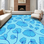 Blue Leafy Vine Pattern Rug