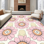 Retro Pink Flower Pattern Design Rug