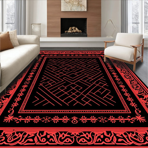 Abstract Geometric Labyrinth Design Rug