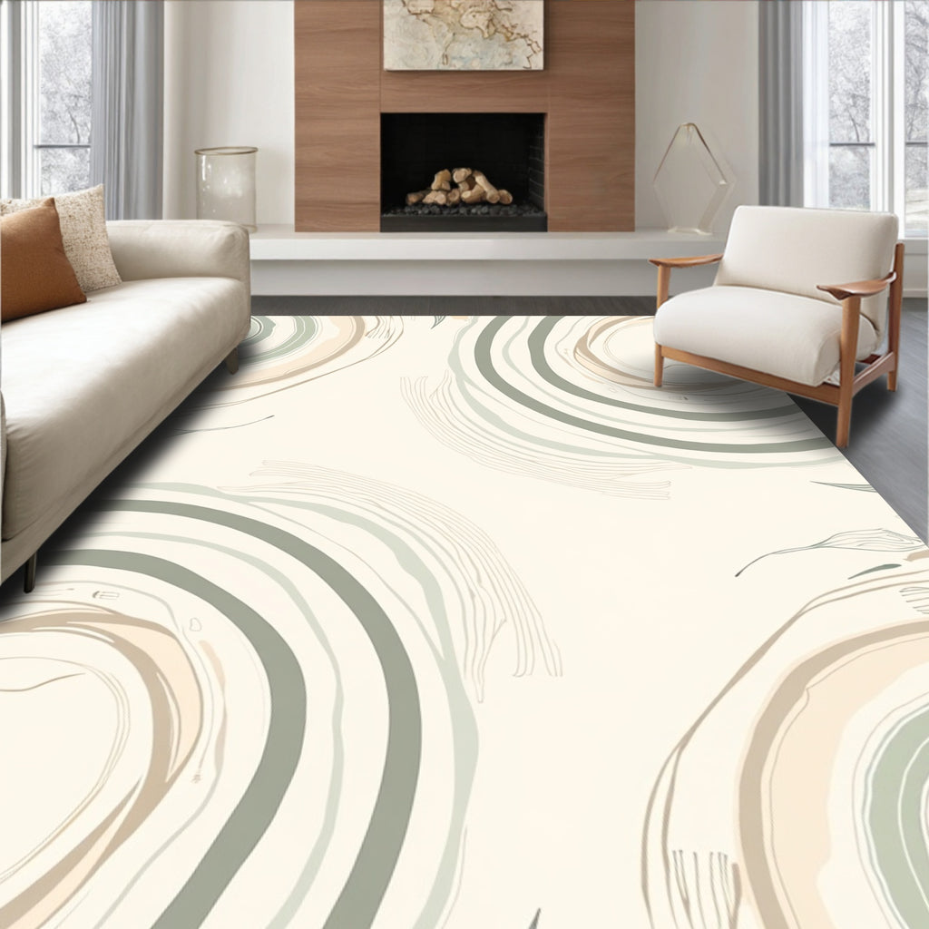 Swirling Abstract Organic Modern Design Rug