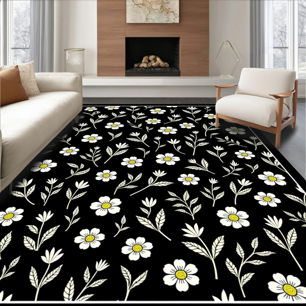 Whimsical Floral Pattern Rug
