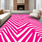 Bold Pink Zebra Stripe Pattern Rug