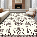 Classic Floral Motif Outline Rug