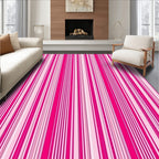 Bright Pink Vertical Stripe Pattern Rug