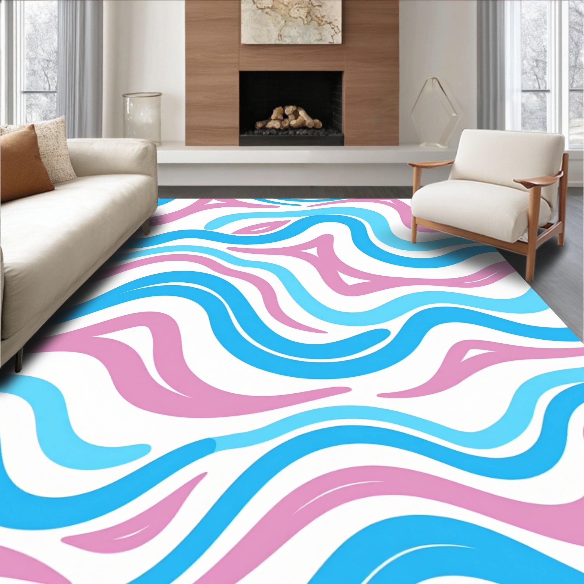 Fluid Waves Pattern Rug