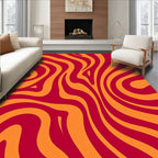Bold Stripes Warped Abstract Pattern Rug